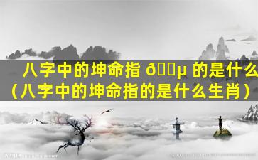 八字中的坤命指 🌵 的是什么（八字中的坤命指的是什么生肖）